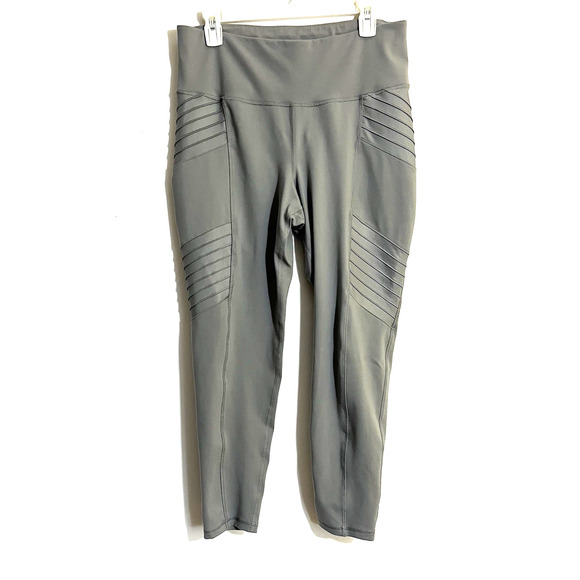 Old Navy Active Pants Womens XL High Rise Light Gray Moto Workout Athletic Wear - Picture 1 of 5